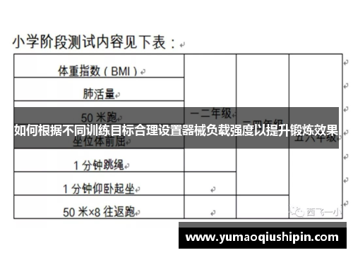 如何根据不同训练目标合理设置器械负载强度以提升锻炼效果